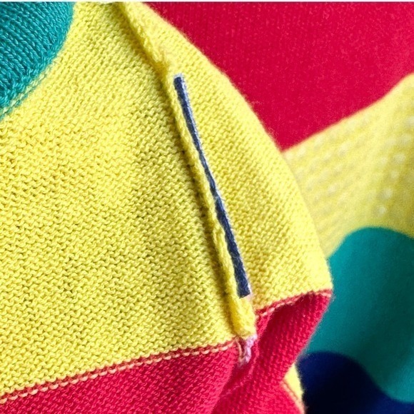 LOVE MOSCHINO Striped T-Shirt Dress Rainbow Sequin Retro Colorful Size 8 - Picture 6 of 8